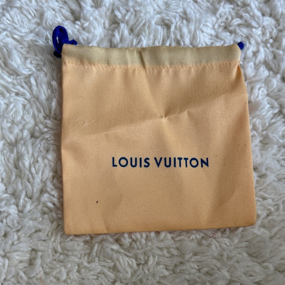 Louis Vuitton Tan Pouch with Blue Accents
